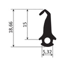 Junta central de EPDM alta calidad. Se vende rollo de 80 mts. Color negro.