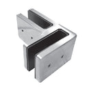 Clip vidrio 90 sin perforacion. 8-12.76 mm. 40 mm de alto. Brillante.