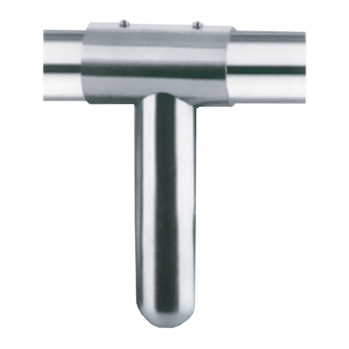 Union 14 mm tubo-panel para divisiones de baños publicos. Acabado Satinado. (se vende por unidad).