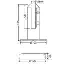 Soporte para barandas de vidrio brillante  (sin perforacion en el vidrio). Acabado Brillante