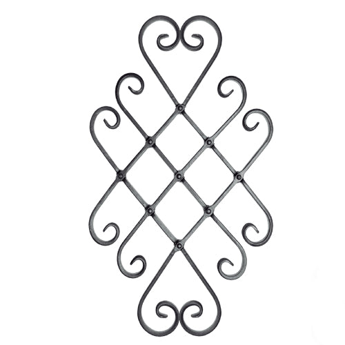 Rosón artístico de hierro forjado Extensible 580 x 440 mm; Platina de 16 x 8 mm