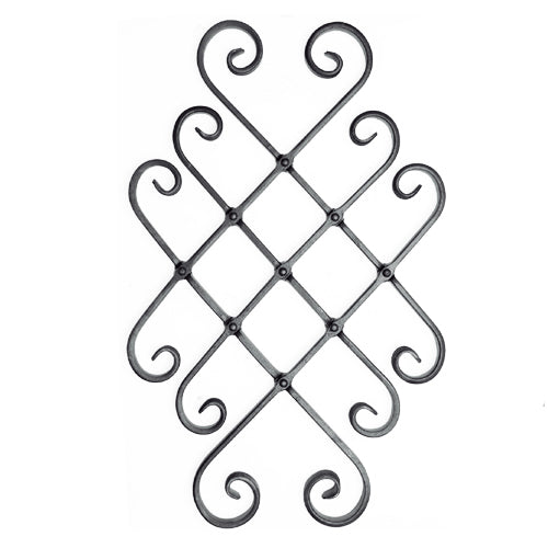 Rosón artístico de hierro forjado Extensible 580 x 440 mm; Platina de 16 x 8 mm