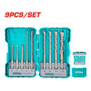 Juego de brocas para rotomartillo taladro SDS Plus de 9 piezas.