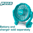 Abanico 7" de Bateria Lithium-ion 20V inalámbrico TOTAL