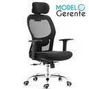 Silla ejecutiva de oficina Mesh Premium Tipo Alta con Posa cabezas. Modelo Gerente