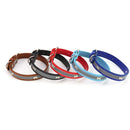 Collar de cuero para mascotas, 2cm Ancho. Color Navy Blue