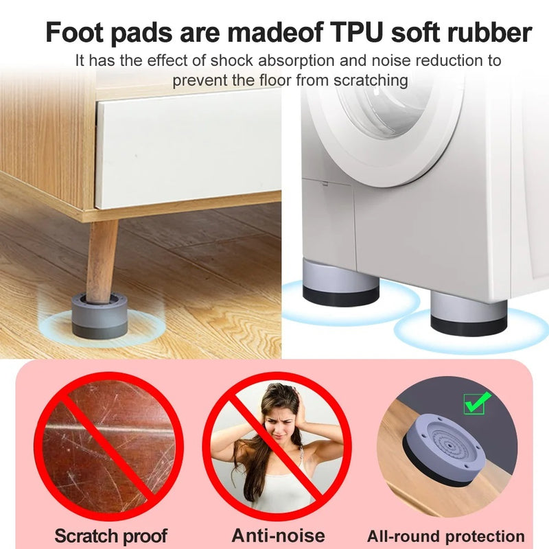 Almohadillas antideslizantes para muebles con absorción de ruido. (4 Und)