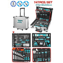 Juego de herramientas de 147 piezas en maletín de aluminio.