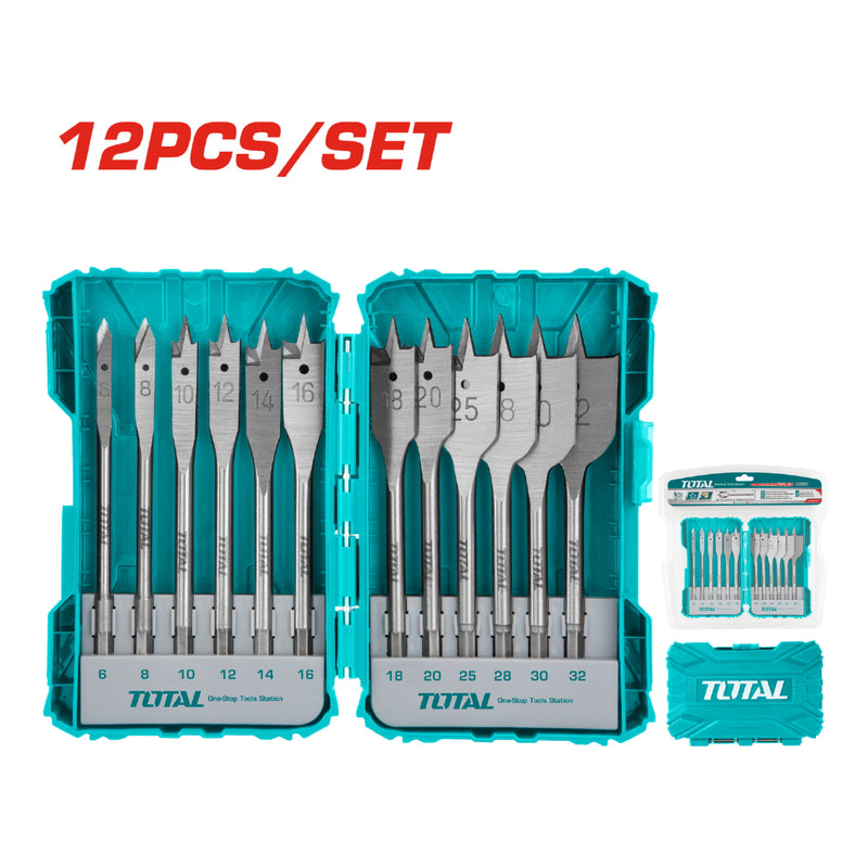 Juego de brocas planas para madera de 12 piezas para Taladro.