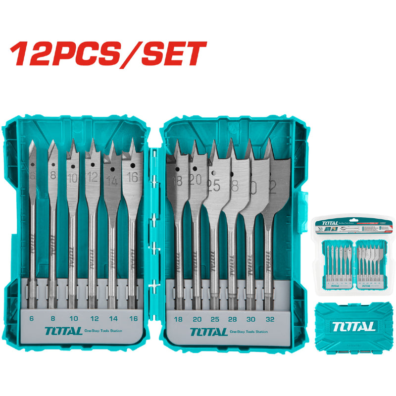 Juego de brocas planas para madera de 12 piezas para Taladro.