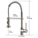 Grifo para Fregador de Cocina con resorte extraible, Metal Mate.