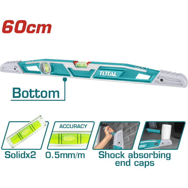 Nivel de albañil para nivelacion de ceramicas con goma para martillar 60 cm largo