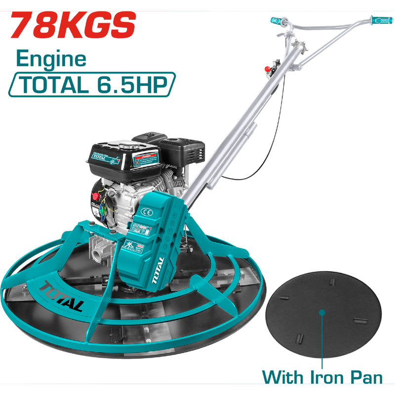 Llana de Poder a Gasolina. Potencia del motor: 4.8Kw (6.5HP). Peso: 78kg. Con plato de hierro. 91cm