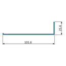 AR-13 Angulo forma L de 4" x 1"  Espesor 1.6 mm. Largo 5.85 mts. Acabado Anodizado Negro 15