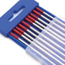 2.4 mm Tungstenos Rojos Thoriados al 2.2 % WT20  175mm. Paquete de 10 pcs.