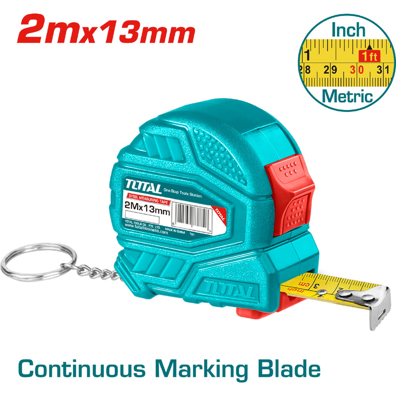 Cinta Métrica (métrico / pulgada). Acero de 2m. Ancho 12mm.