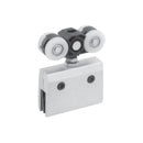 Rodachines p/puertas de vidrio temp.8-12mm. 2 rod y acc.Sat 100kg/par.riel TD-8600B-4