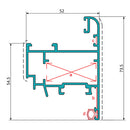 Hoja Ventana Abatible 52x65 mm Apertura Exterior. Espesor 1.4 mm. Largo 5.85 mts. Acabado Lacado Bla