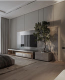 Panel Decorativo WPC Bambú Soft touch 1.22 m x 2.80 m x 5 mm Gris Beige Pastel