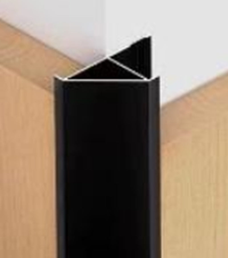 Perfil Remate Esquina recto 45° Laminas de 8mm Bambú WPC PVC 3m long Silver