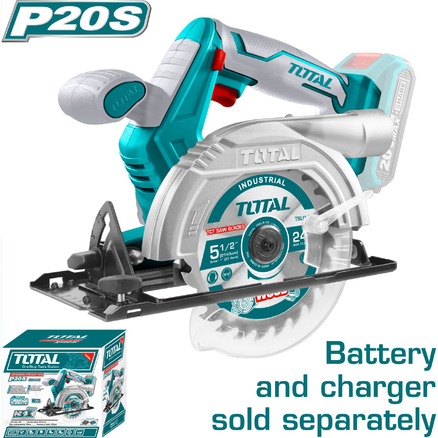 Sierra Circular  20V  5 1/2"  140 mm. No incluye Bateria ni Cargador.