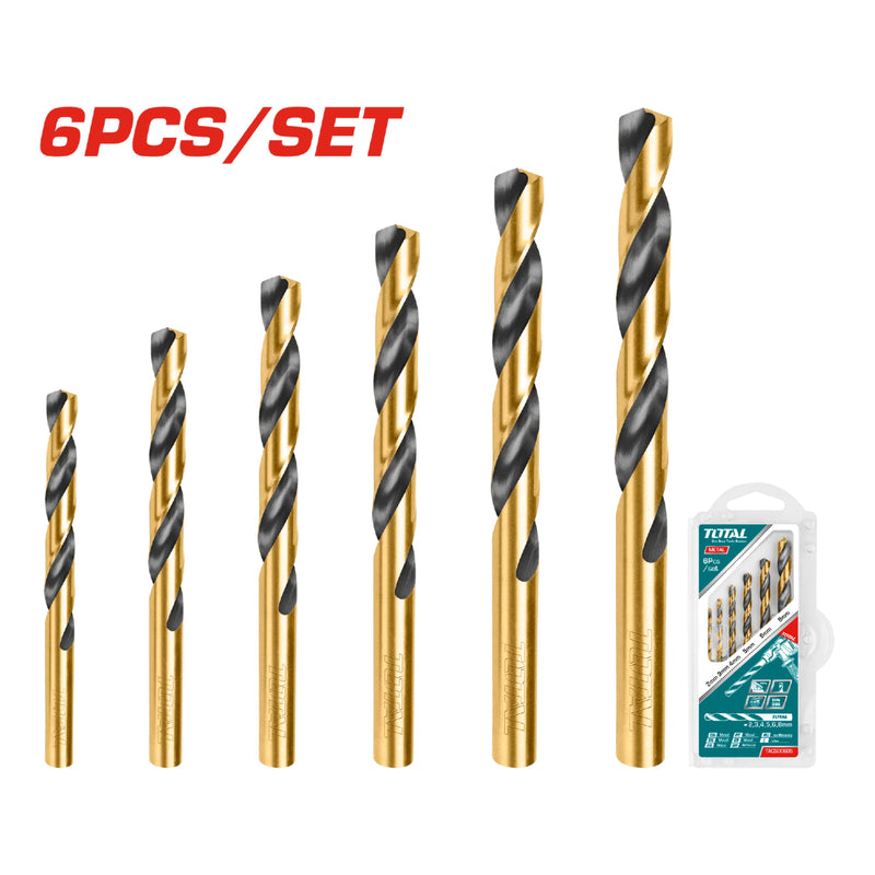 KIT 6 PCS BROCAS HSS PARA METAL 5/64",7/64", 5/32",3/16",7/32",5/16"