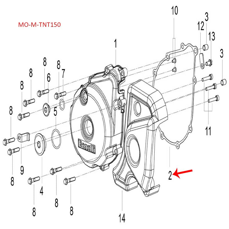 Empacadura de covertor izquierdo (TNT150)