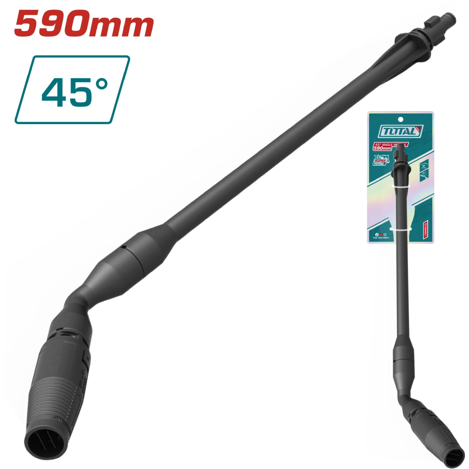 Boquilla de 45°de longitud 590 mm.Material: PP y PA66 + 30GF.