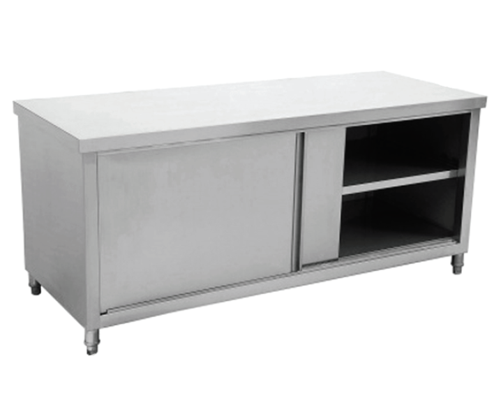 Mesa con gabinete para ensamblar 180 x 70 x 85 cm doble puerta