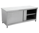 Mesa con gabinete para ensamblar 180 x 70 x 85 cm doble puerta