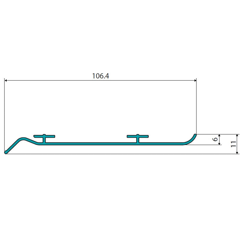Zocalo Rodapie 4"aluminio Acabado Silver