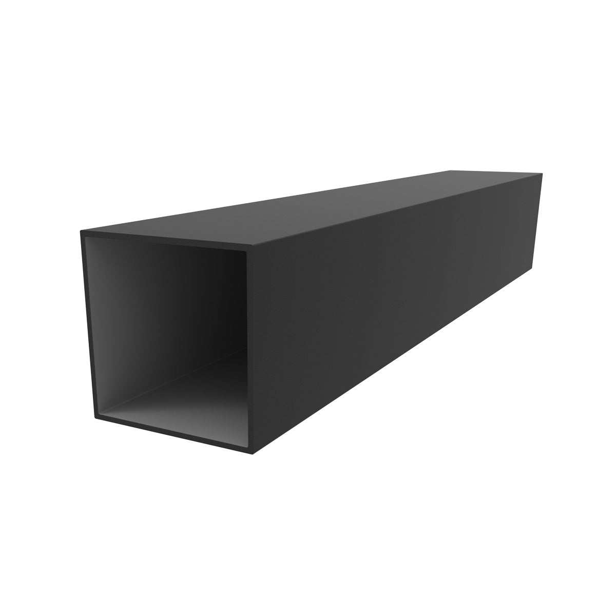 TC-3 Tubo Cuadrado  2" x 2"  Espesor 1.6 mm. Largo 5.85 mts. Acabado Anodizado Negro 15 Micro