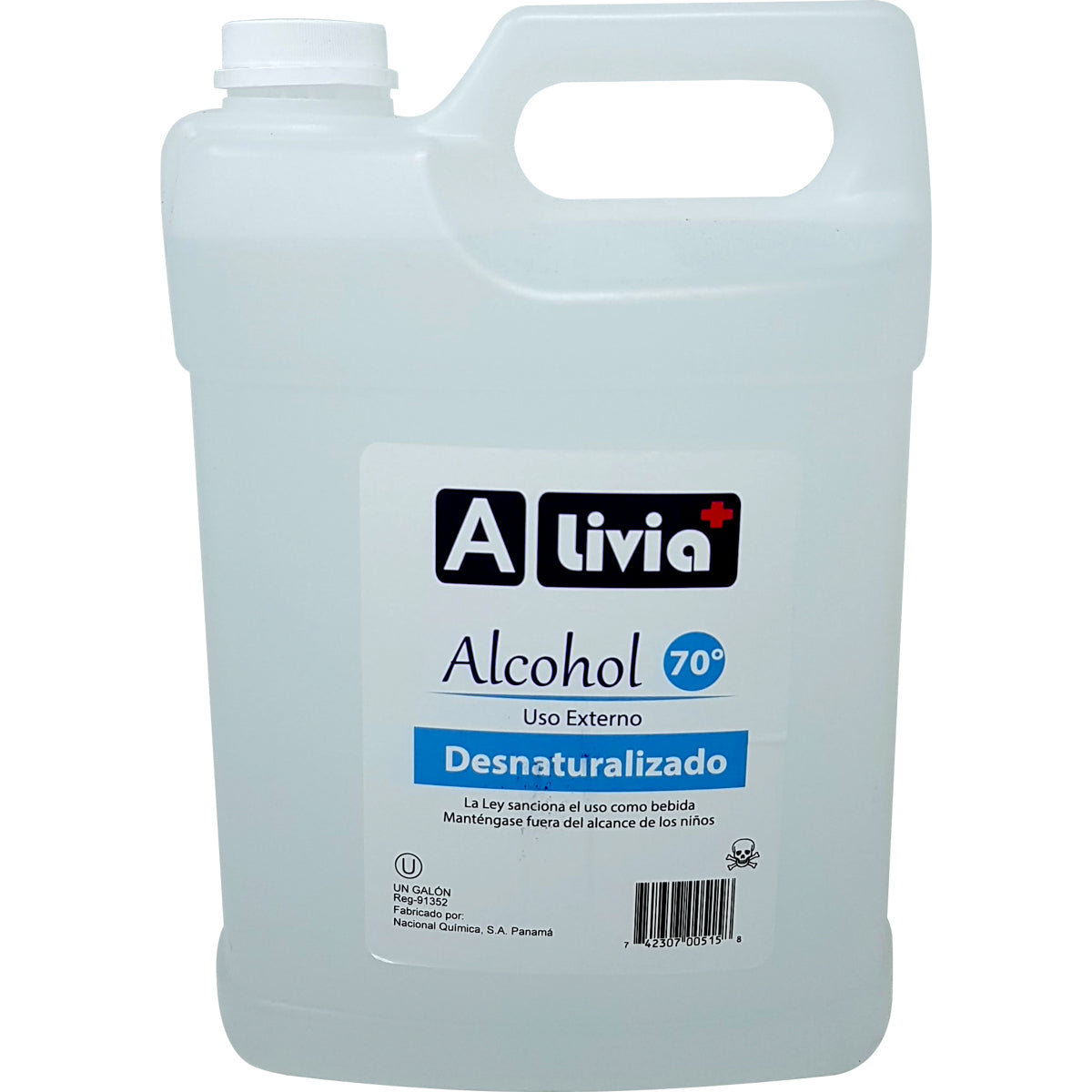 Alcohol Etílico liquido 1 galón desnaturalizado al 70%