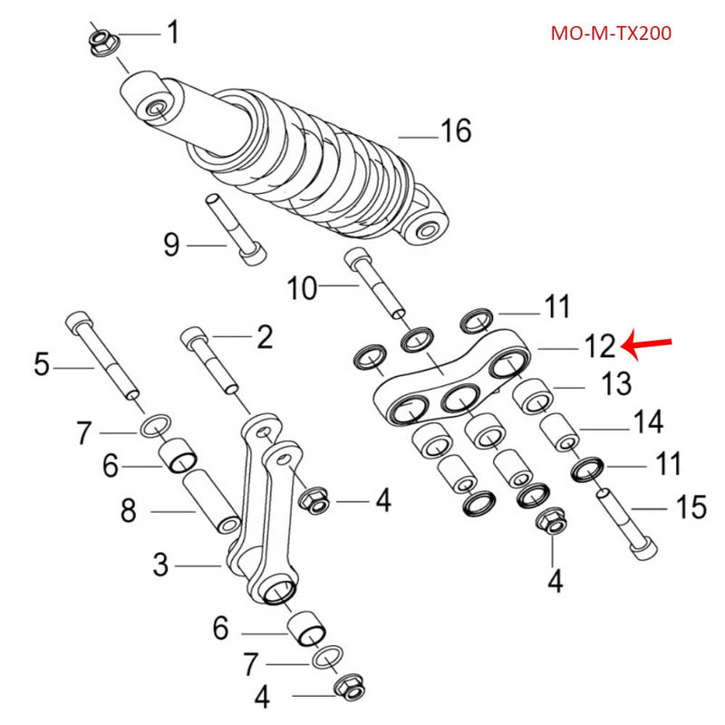 Soporte amortiguador trasero (TX200)