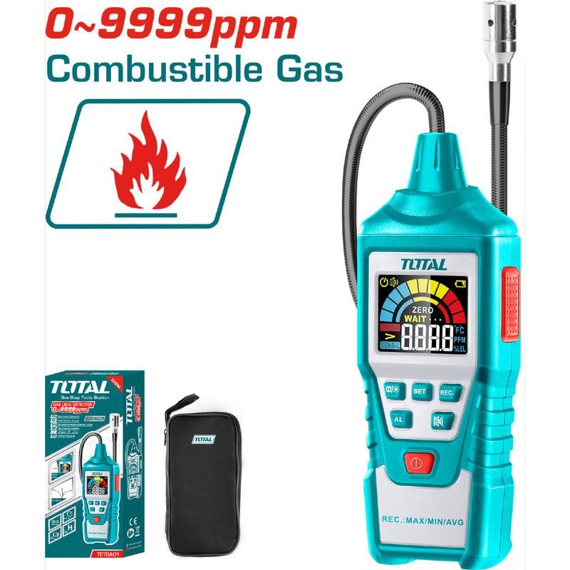 Detector Digital de Gases, Pantalla LCD, Probeta Flexible de 450mm.