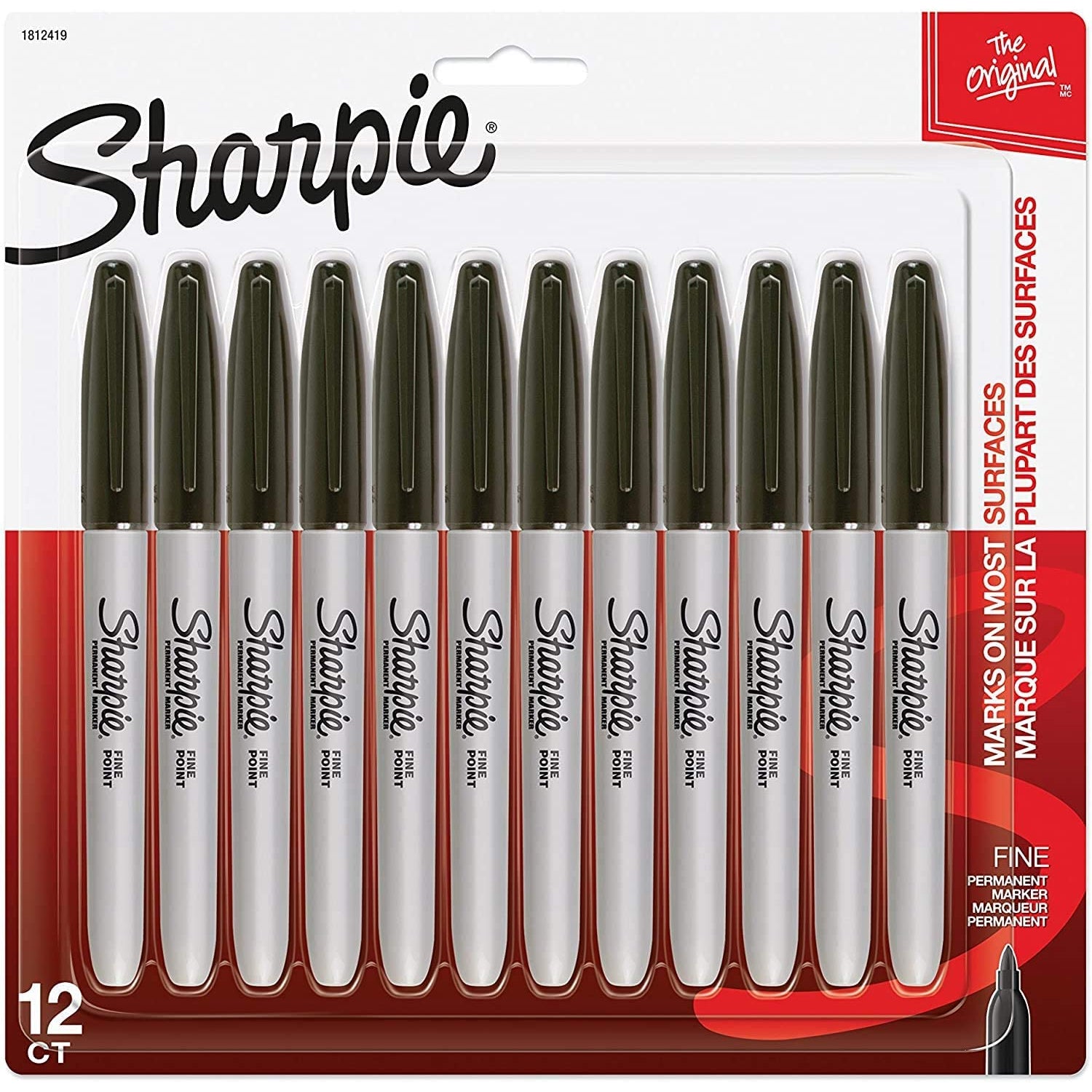 Sharpie Marcador Permanente punta fina (caja de 12 und)