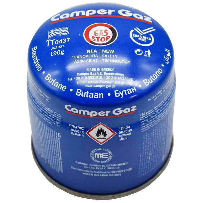Tanque de Gas Butano 190gr/6.7oz Camper Gaz. Para usar con soplete