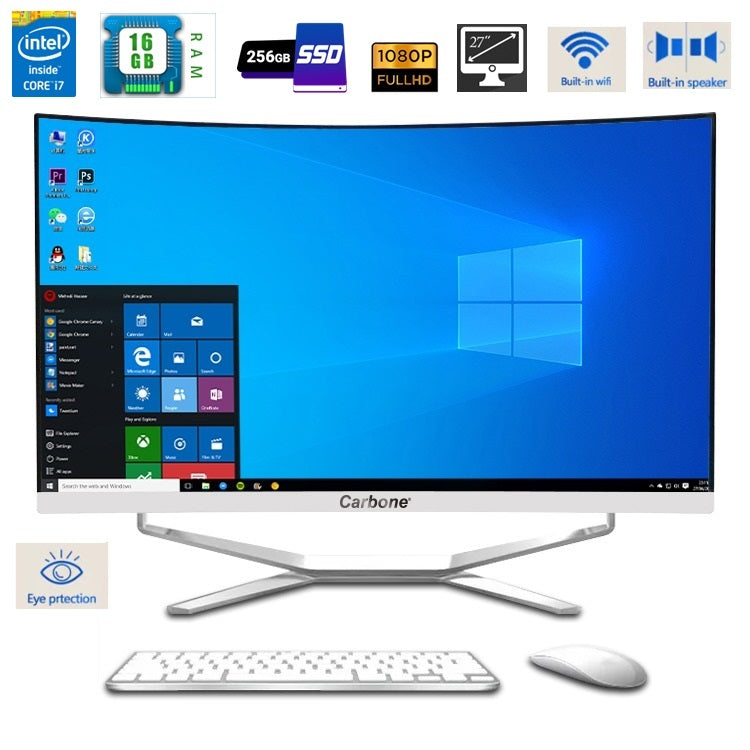 Computadora All in One todo en uno de escritorio Intel i7 16GB RAM, 256GB SSD Pantalla curva 27” WIN 11 Pro PC