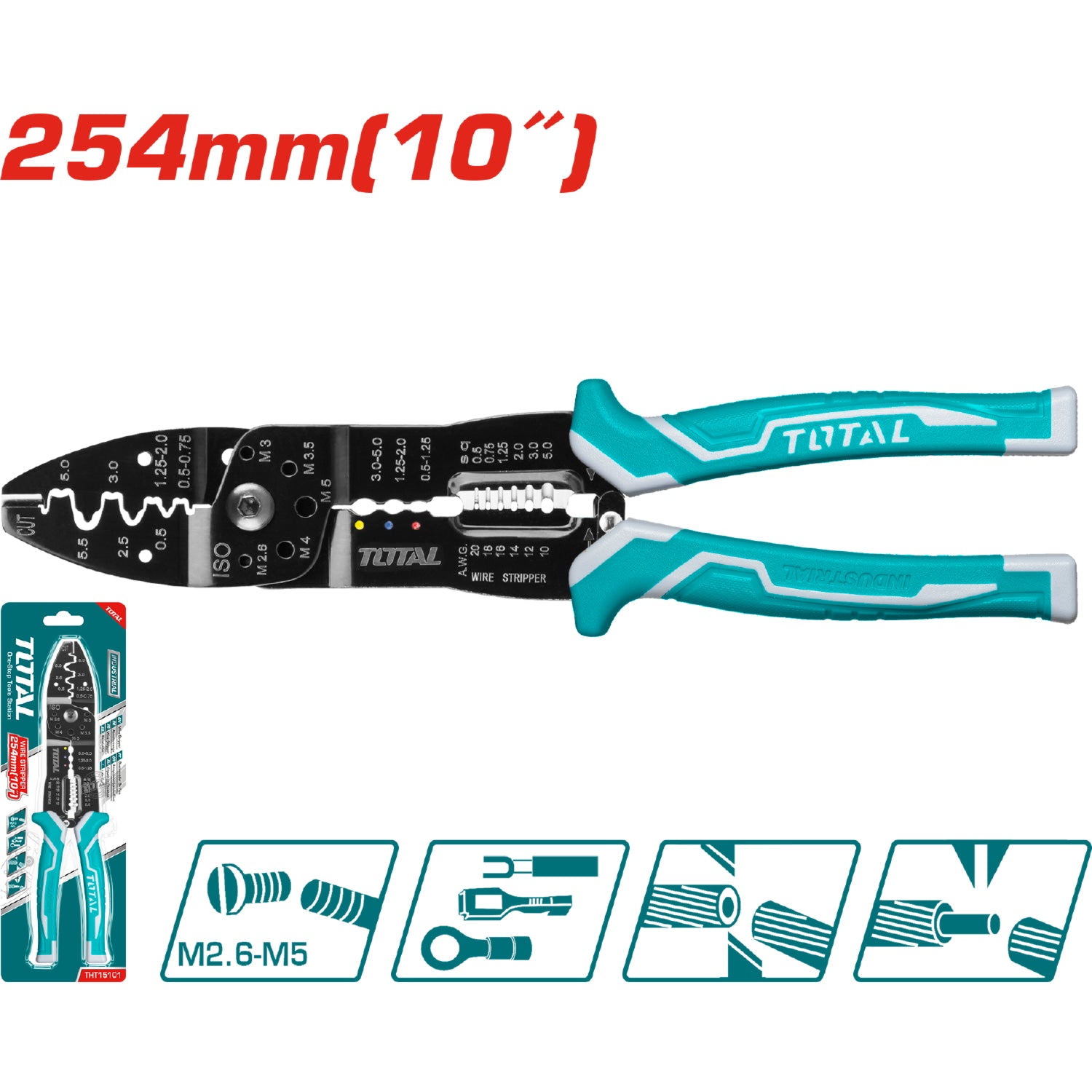Pinza para separar revestimiento de alambre 10"/254mm.