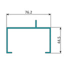 CE-30 Perfil Marco Fijo 3" x 1 3/4"  Abierto con Aleta Descentrada. E = 1.8 mm. L = 5.85 m NEGRO