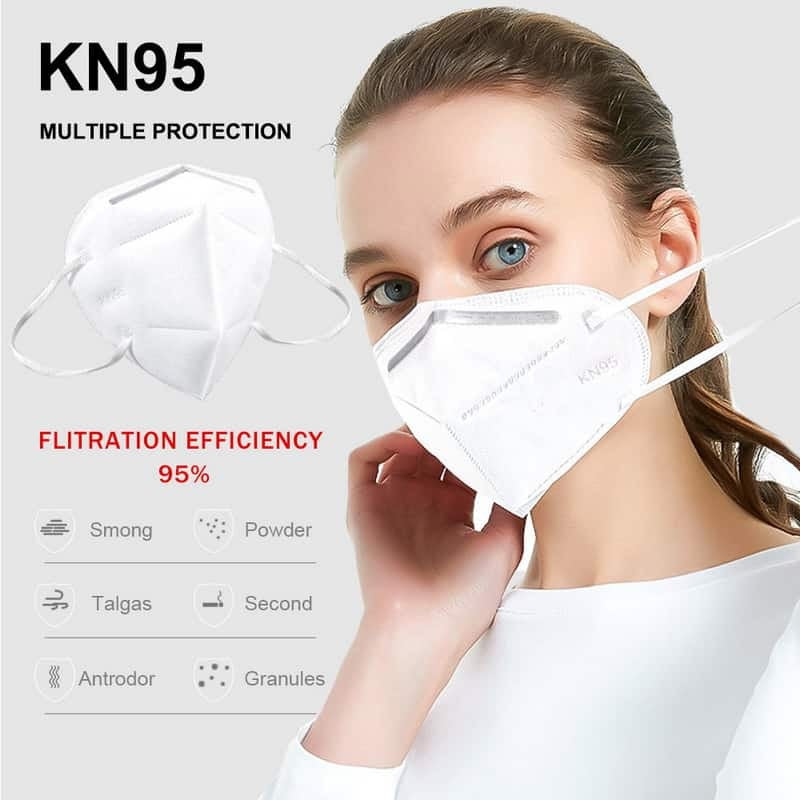 (Caja de 50 pcs) Mascarilla KN95 de 5 pliegues 95% filtracion.