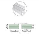 Burlete vidrio - vidrio 180º; Vidrio 10 mm.