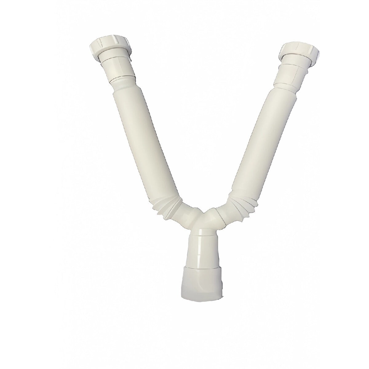 Tubo doble desague drejaje fregador cocina Trampa de PVC con sifón doble de 1 1/2" flexible para fregadero tipo Y de 2 vías de NESSATI.