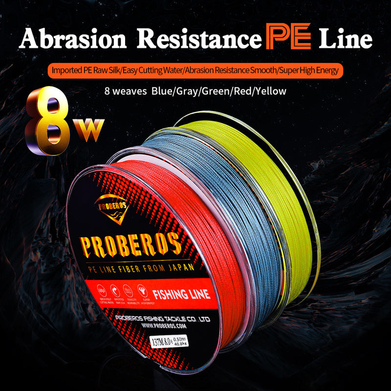 Líneas de pesca hechas de PE, Line de 137m de largo.