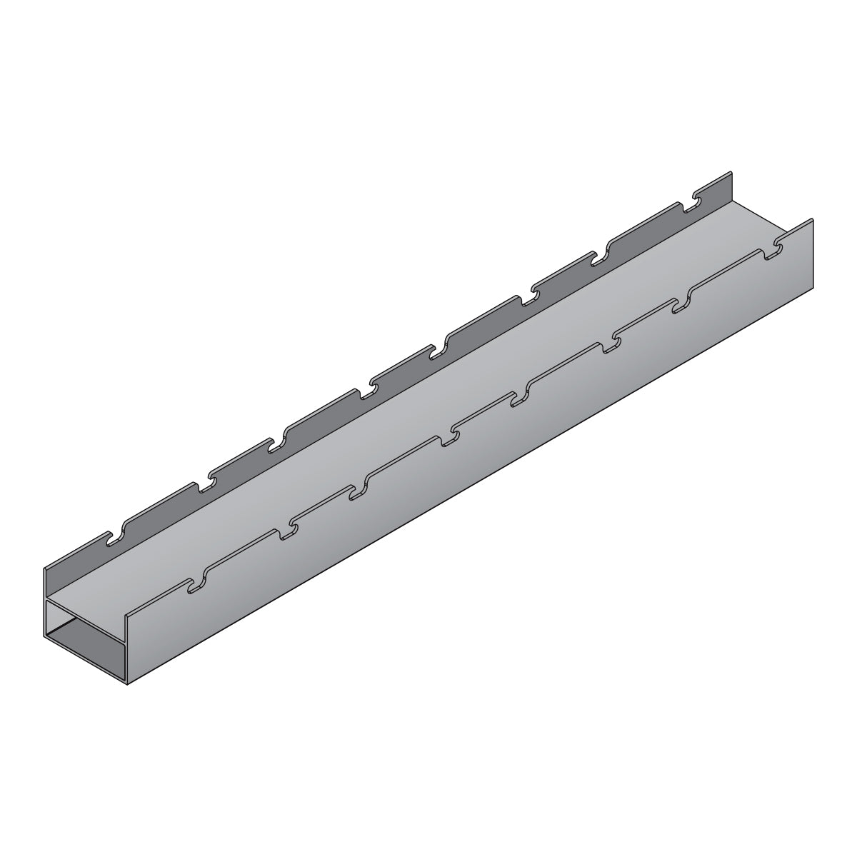 Marco mecanizado reforzado para Montaje de Louver modelo U128 y U128.1. Espacio Visible 3.4 mm. Paso