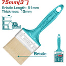 Brocha de 3" (75mm). Largo 51mm grueso del pelo 12mm. Mango de plástico.
