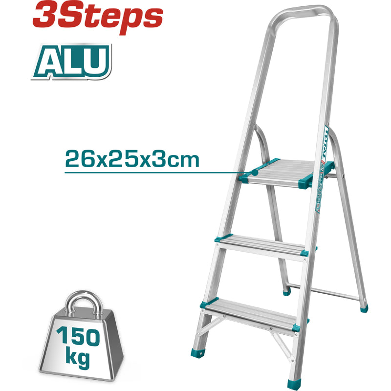 Escalera de Tijera Total 2 pies altura  3 peldaños. Resistencia 150 kg ( 330 lbs) Alta calidad y du