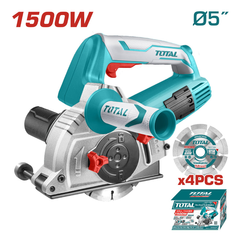 Acanaladora sierra ranuradora de concreto electrica  1500W de 2 o 4 discos