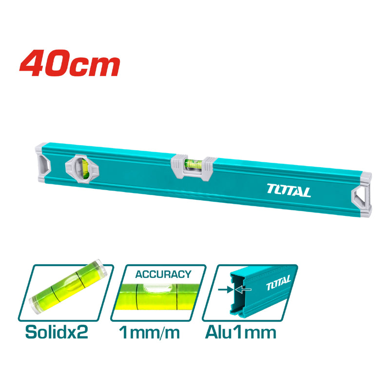 Nivel de Burbuja de 40 cm. Espesor del Aluminio 1 mm. Alta Calidad. Alta Precision.