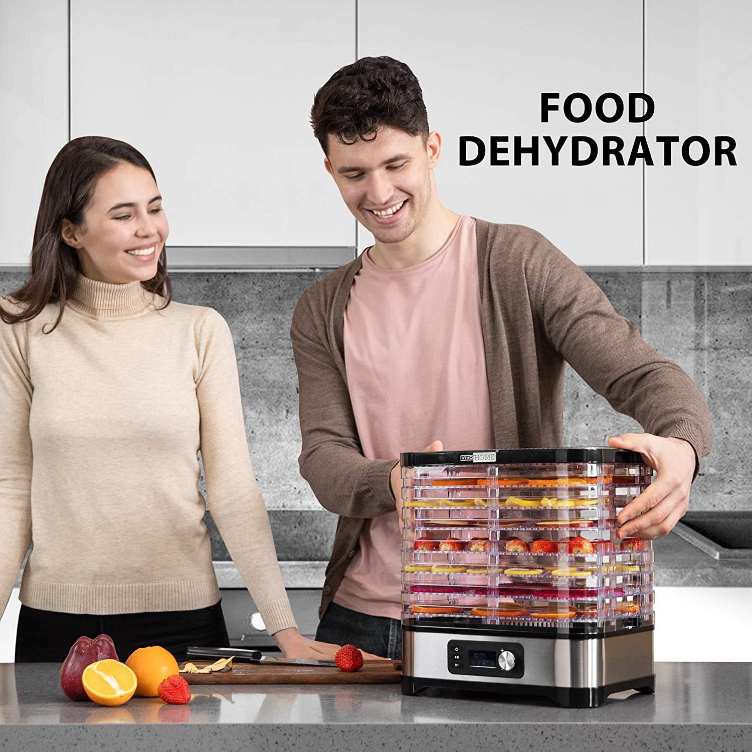 Máquina deshidratadora eléctrica de alimentos, 400 W.